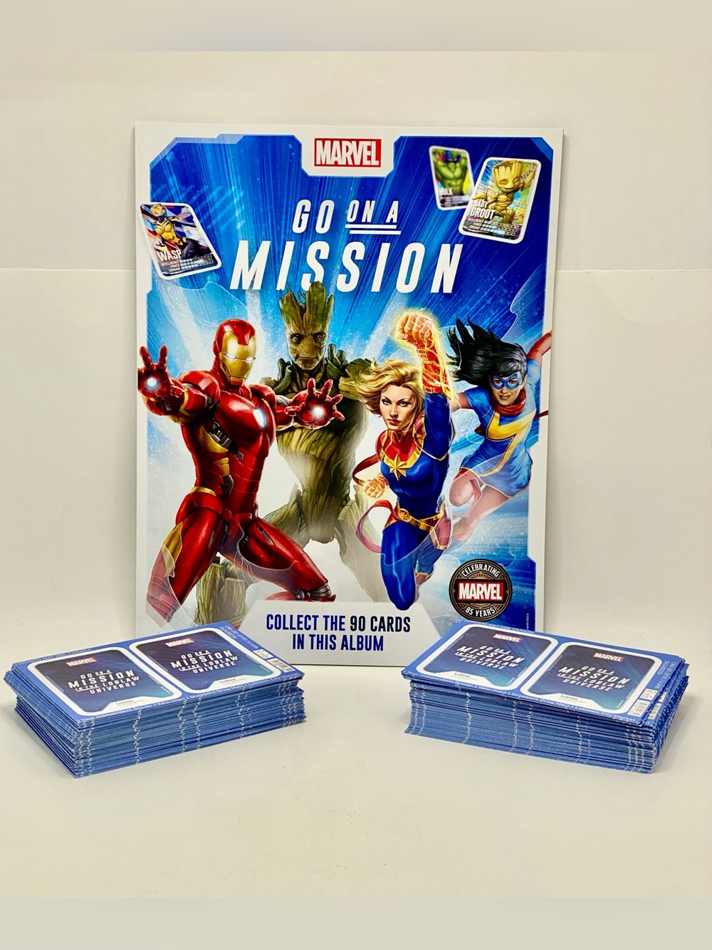 ✅ Marvel Go On a Mission Set With 1 Album & 90 Sealed Card Packs 360 New Cards